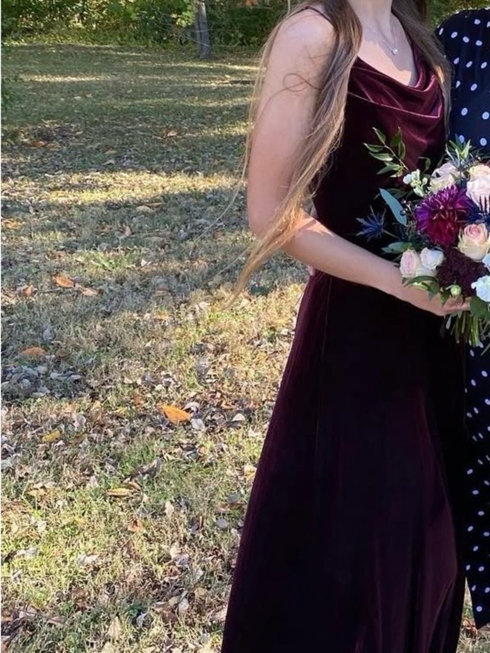 Velvet Cowl Neck Maxi Dress in Deep Plum